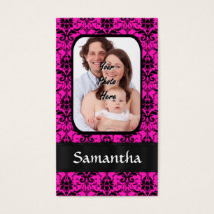 Magenta and black damask