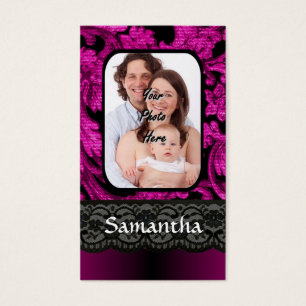 Magenta and black damask