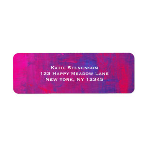 Magenta and Blue Abstract Painting Return Address Label