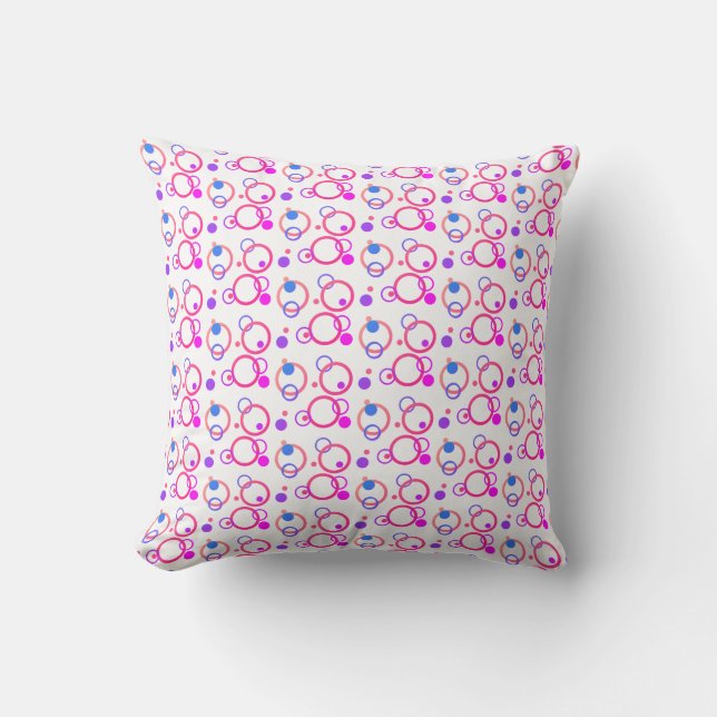 Magenta and Blue Colourful Modern Cushion (Front)