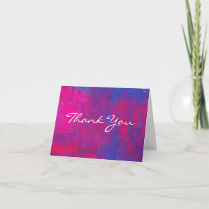 Magenta and Blue Painting Wedding Thank You Card