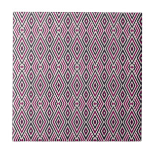 Magenta and Blue Pattern Ceramic Tile