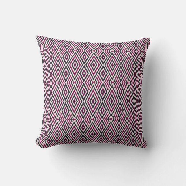 Magenta and Blue Pattern  Cushion (Front)