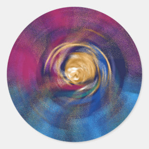 Magenta and Blue Spiral Golden Vortex of Hope Classic Round Sticker