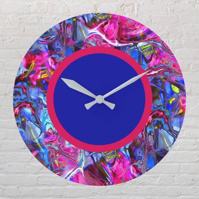 Magenta and Blue Swirl Modern Wall Clock (Creator Uploaded)
