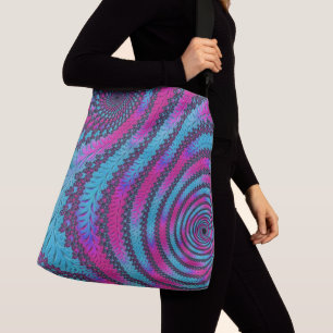 Magenta and Cyan Spiral Crossbody Bag
