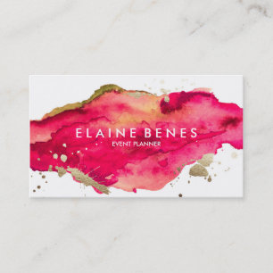 Magenta and Gold Splatter Business card