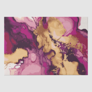 Magenta and Gold Watercolour Splash 8 Tissue Paper