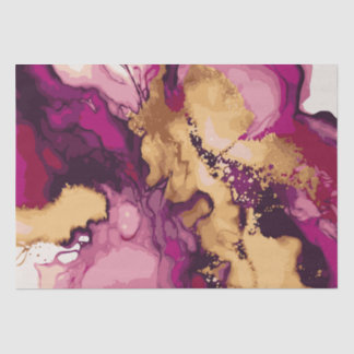 Magenta and Gold Watercolour Splash 8 Tissue Paper
