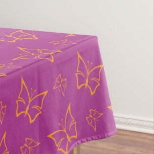 Magenta and Goldenrod Butterfly Nature Print Tablecloth