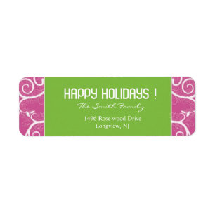 Magenta and Green - Christmas Labels