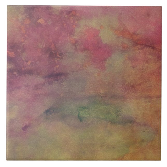 Magenta and Green Decorative Art Tile Marble Style (Front)