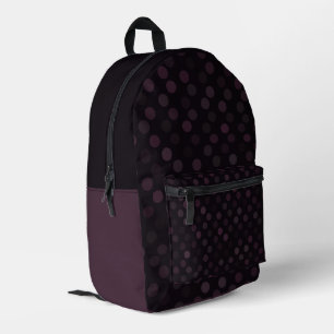 magenta and night polka dots printed backpack