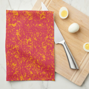 Magenta and Orange Tea Towel
