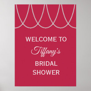 Magenta and Pearls Bridal Shower Poster