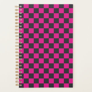 Magenta and smoke chequerboard pattern planner