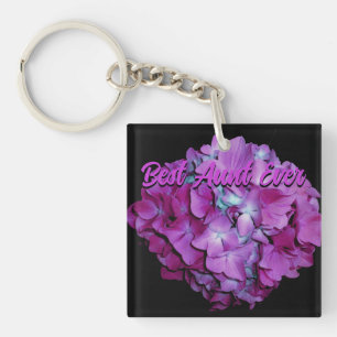 Magenta and teal hydrangeas best Aunt ever Key Ring