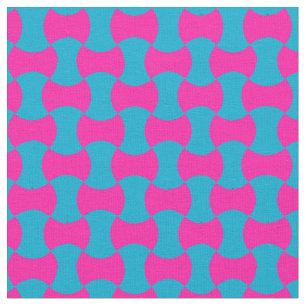 Magenta and Turquoise Islamic Geometric Pattern Fabric