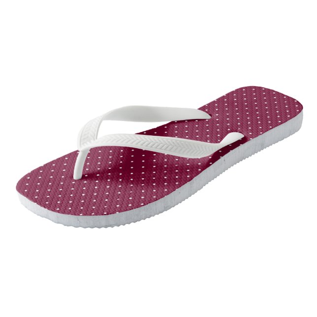 magenta and white dots thongs (Angled)