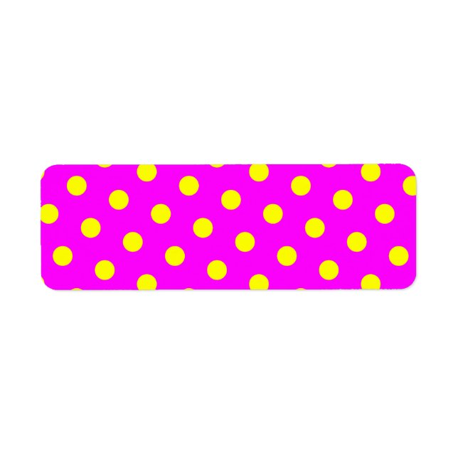 Magenta and Yellow Polka Dots Return Address Label (Front)
