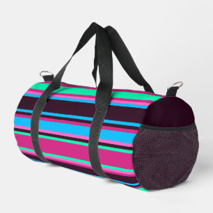 Magenta, Aqua, & Blue Striped Cut Sew Bag