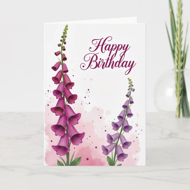 Magenta Bell Birthday Card (Front)