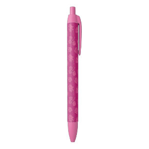 Magenta Berry Pattern Black Ink Pen