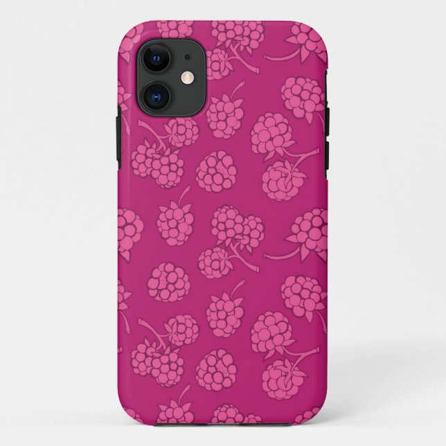 Magenta Berry Pattern Case-Mate iPhone Case (Back)