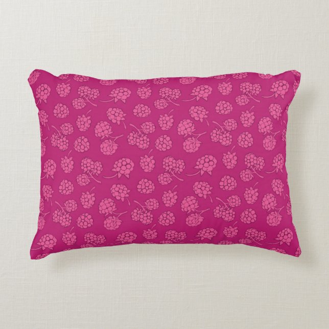Magenta Berry Pattern Decorative Cushion (Front)