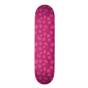Magenta Berry Pattern Skateboard