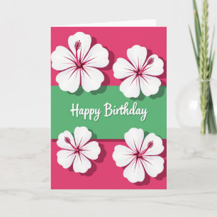 Magenta Birthday Flowers Card