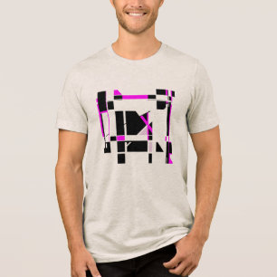 Magenta Black Gameboard Geometric MCM Look Large Tri-Blend Shirt