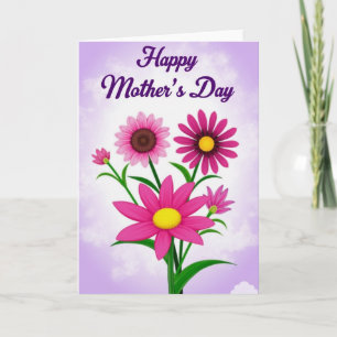 Magenta Blooms Mothers Card