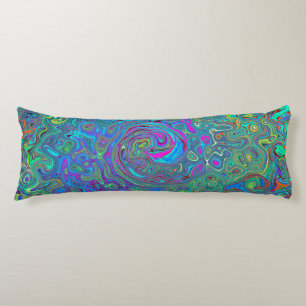 Magenta, Blue and Sea Foam Green Retro Swirl Body Cushion