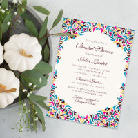Magenta Blue Whimsical Flora Mandala Bridal Shower