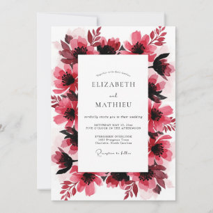 Magenta Bold Artistic Wedding Invitation