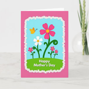 Magenta Border Flower Card