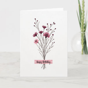 Magenta Bouquet Birthday Card