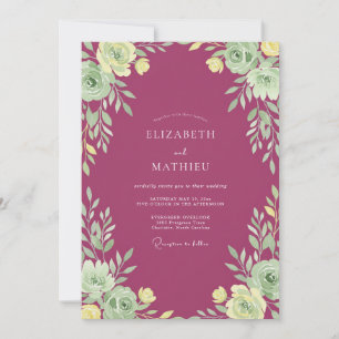 Magenta Brilliant Spring Wedding Invitation