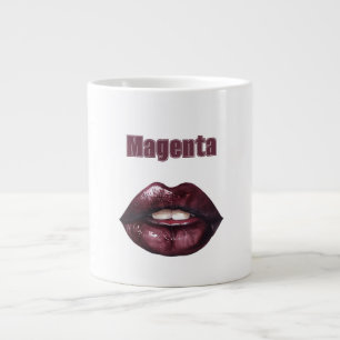 Magenta Burgundy Red Lips Large Coffee Mug