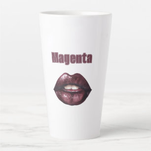 Magenta Burgundy Red Lips Latte Mug