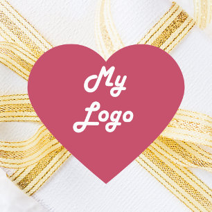 Magenta business logo heart sticker