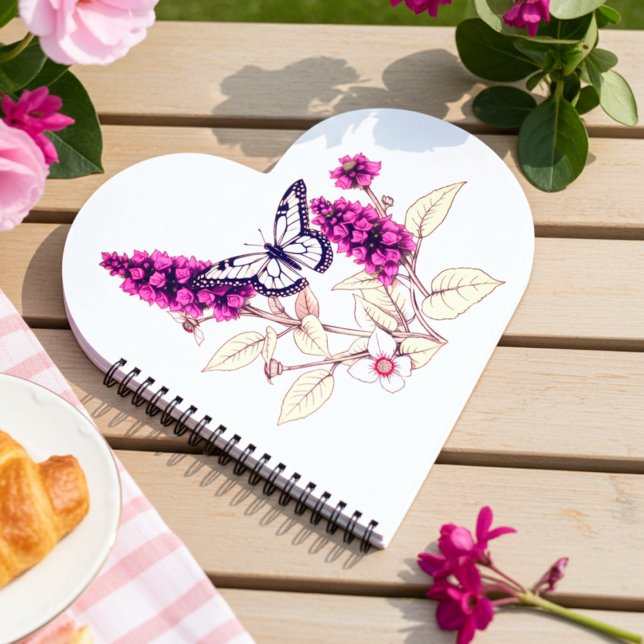Magenta Butterfly Bush [Watermark] Notebook (Creator Uploaded)