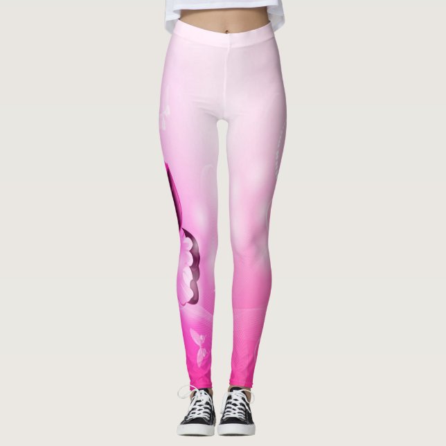 Magenta Butterfly Leggings (Front)