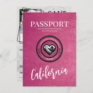 Magenta California Passport Save The Date