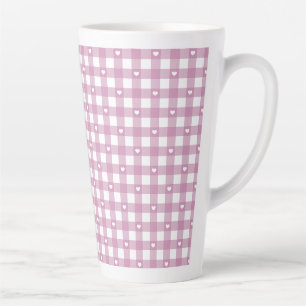 Magenta Checks Latte Mug