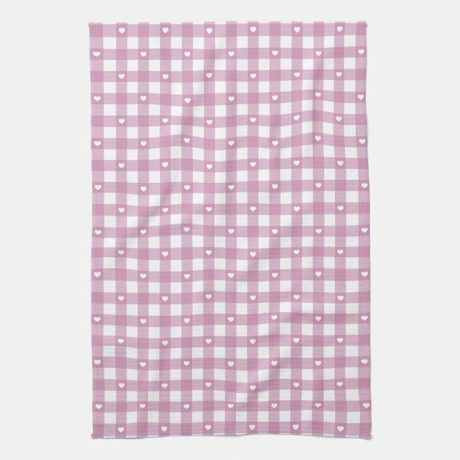 Magenta Checks Tea Towel (Vertical)