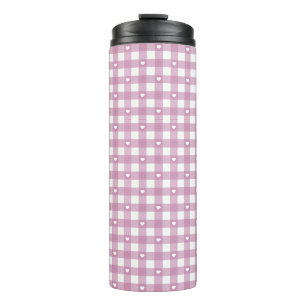 Magenta Checks Thermal Tumbler