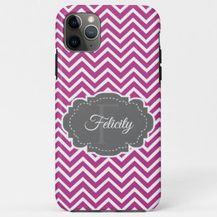 Magenta Chevron Personalised iPhone Case