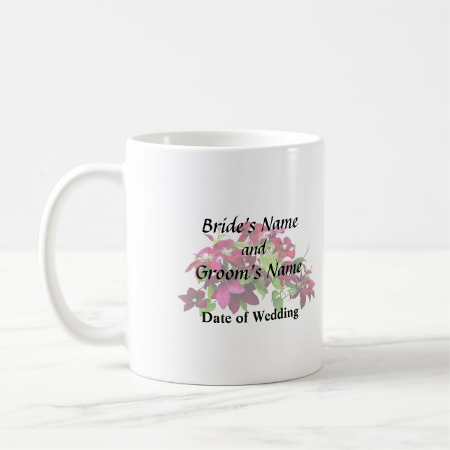 Magenta Clematis With Vine Coffee Mug (Left)